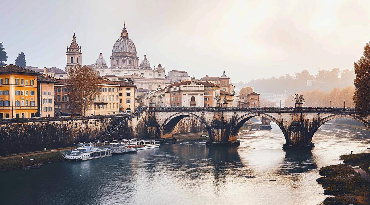 old bridge and historical buildings in europe