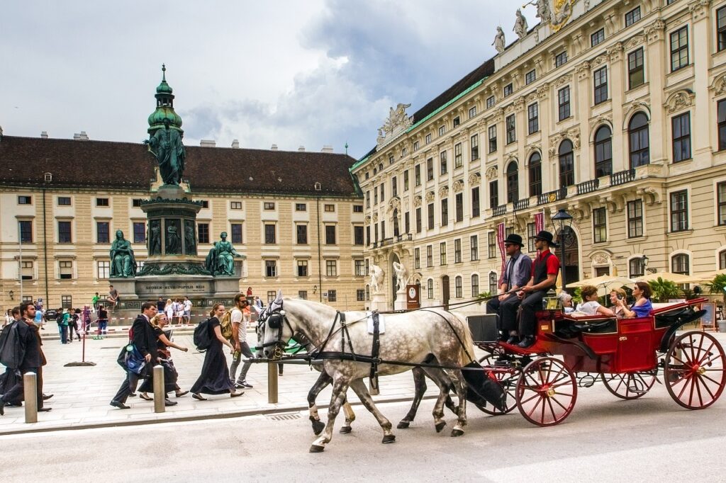 vienna, hofburg imperial palace, fiaker
