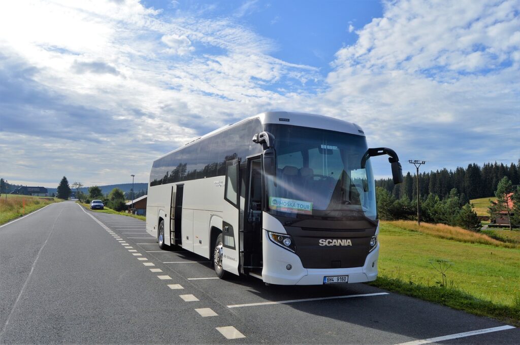 bus, tour bus, trip